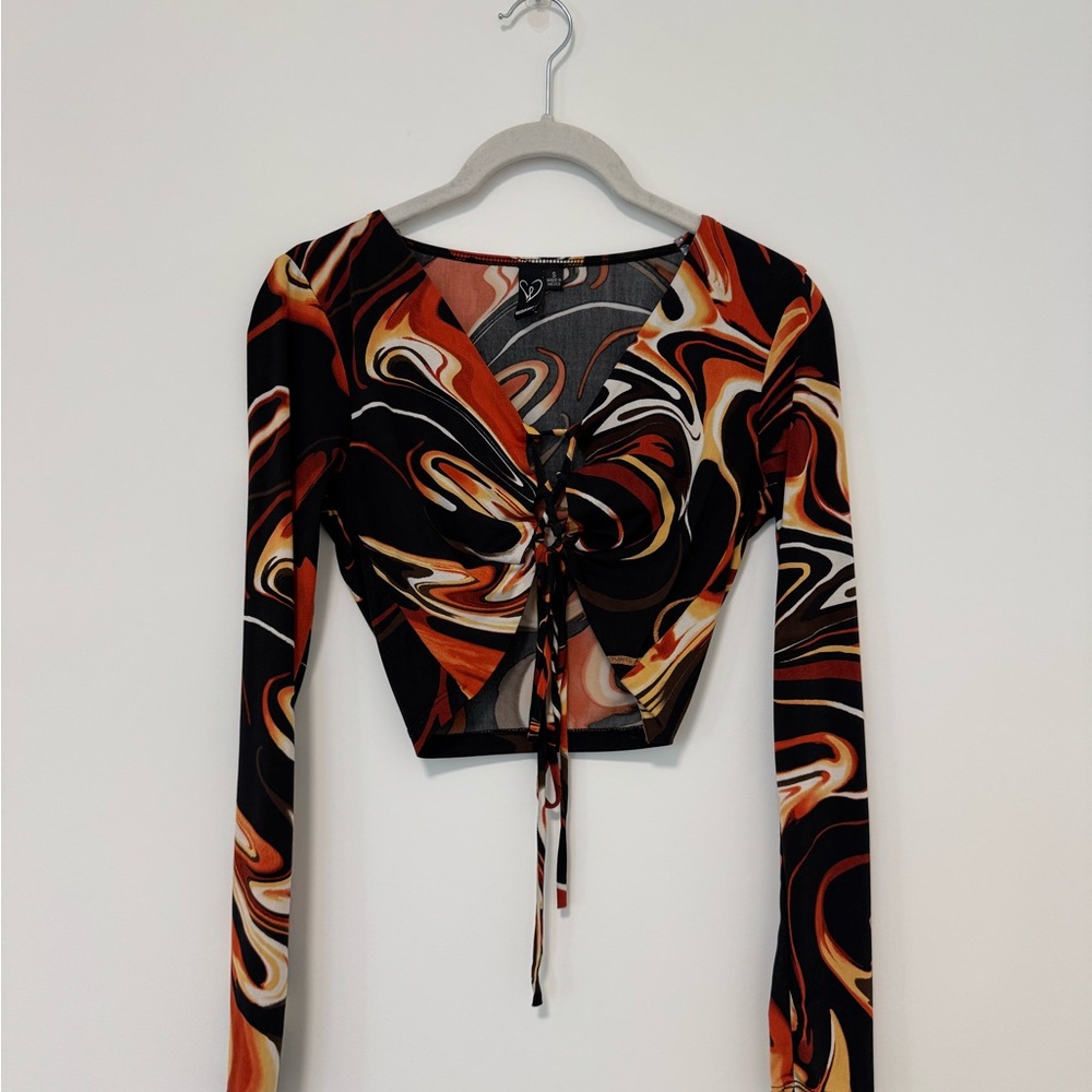 Windsor Multicolor Swirl Crop Top
